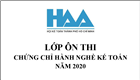 LỚP ÔN THI CHỨNG CHỈ HÀNH NGHỀ KẾ TOÁN NĂM 2020