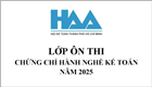 LỚP ÔN THI CHỨNG CHỈ HÀNH NGHỀ KẾ TOÁN NĂM 2025